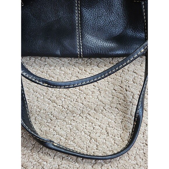 Fossil Black Pebbled Leather Shoulder Bag Satchel And Wallet EUC - Picture 4 of 16